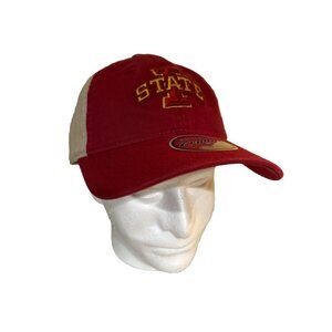 Iowa State Cyclones Tan Red Stitched Zephyr Adjustable Hat New